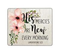 Antiscivolo Tappetino per Mouse, His Mercies Are New Every Morning Inspirational Quote Tappetino per Il Mouse Bordi Cuciti Gaming Mousepad per Ufficio PC Laptop