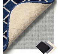 Antiscivolo Tappeto 90 x 125 cm Riutilizzabile, Inodore, Tagliabile, Lavabile e Personalizzabile Nelle Dimensioni, Sottotappeto Antiscivolo in PVC Perr Moquette, grigio marrone