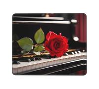 Antiscivolo Tappeto Mouse, Red Roses On Piano Tappetino per Il Mouse Ergonomico Gaming Mousepad per Ufficio PC Laptop