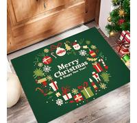 Antiscivolo Zerbino Ingresso Interno 60X90Cm Tappeto Verde Smeraldo Camera Cucina Tappetino Bagno Tappeti Lavabili Graziosa Ghirlanda Natalizia Motivo Regalo Rami Di Pino Piccolo Pelo Corto Rug