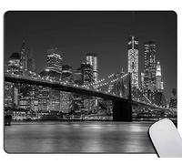 AntiscivoloTappetino per Il MouseBrooklyn Bridge New York Citysc Manhattan Skyline NightGaming MousepadTappetino Mouse25x30cmperUfficio,Laptop,Notebook