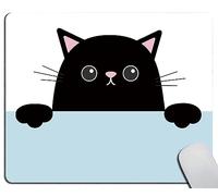 AntiscivoloTappetino per Il MouseCute Cat Lovely Peeping Cat BlackGaming MousepadTappetino per Mouse25x30cmperComputer,PC,Casa