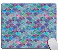 AntiscivoloTappetino per Il MouseRectangle Mer-Maid Scale Ocean Wave Japanese Teal PurpleGaming MousepadTappetini Mouse25x30cmperLaptop,Casa,Computer