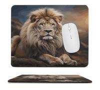 Antisfilacciamento Tappetino per Il Mouse Creative Animals Lion Printed 25X30Cm, Tappetini Mouse Bordi Cuciti Gaming Mousepad per Pc Computer Notebook