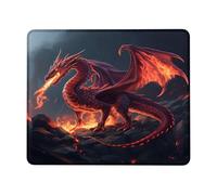 antisfilacciamento Tappetino per Il Mouse Dragon Wide Fire Dinosaur Mon-Ster Gaming Mousepad Tappetino Mouse 25x30cm per Notebook,Ufficio,PC