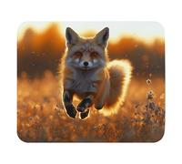 antisfilacciamento Tappetino per Il Mouse, Fox Leaping Through A Field At Sunrise, Multifunzionale Tappetino per Mouse, Mousepads, 25X30cm, PC, Ufficio, Laptop