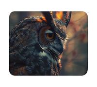 antisfilacciamento Tappetino per Il Mouse, Great Horned Owl, Lavabile Tampone per Mouse, Gaming Mousepad, 25X30cm, Ufficio, Laptop, Notebook