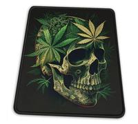 Antisfilacciamento Tappetino per Il Mouse Mari-Juana Skull Death Vintage 25X30Cm, Tappeto Mouse Bordi Cuciti Gaming Mousepad per Laptop Ufficio Casa