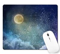 antisfilacciamento Tappetino per Il Mouse Night Sky with Stars And Moon Gaming Mousepad Tappetino per Mouse 25x30cm per Laptop,Computer,Ufficio