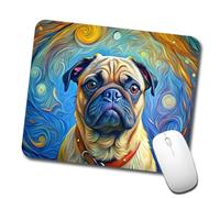 Antisfilacciamento Tappetino per Il Mouse Pug Dog Expressionism Art 25X30Cm, Tappetini Mouse Bordi Cuciti Gaming Mousepad per Laptop Ufficio Computer