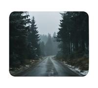 antisfilacciamento Tappetino per Il Mouse, Road Winding Through A Trees, Bordi Cuciti Tampone per Mouse, Mousepads, 25X30cm, PC, Notebook, Laptop