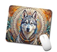 Antisfilacciamento Tappetino per Il Mouse Siberian Husky Dog Bohemian Art 25X30Cm, Tappeto Mouse Antiscivolo Gaming Mousepad per Pc Casa Computer