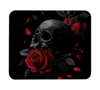 antisfilacciamento Tappetino per Il Mouse Skull Roses Flower Black Gaming Mousepad Tampone per Mouse 25x30cm per Laptop,Ufficio,Casa