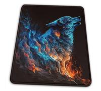 Antisfilacciamento Tappetino per Il Mouse Wolf Burning Fire Flame Cool 25X30Cm, Tappetino per Mouse Pratica Gaming Mousepad per Ufficio Laptop Notebook