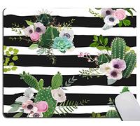 antisfilacciamentoTappetino per Il MouseTropical Cactus Black And White Striped Green SucculentGaming MousepadTampone per Mouse25x30cmperLaptop,PC,Ufficio