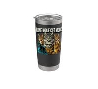 Antisocial Feline Introvert Lone Wolf Cat Mode Bicchiere termico in acciaio inox doppia parete
