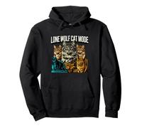 Antisocial Feline Introvert Lone Wolf Cat Mode Felpa con Cappuccio