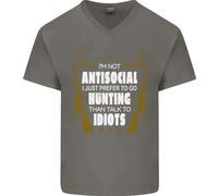Antisocial Preferisco Andare A Caccia Maglietta In Cotone A V Per Uomo