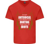 Antisocial Preferisco Andare A Caccia Maglietta In Cotone A V Per Uomo