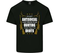 Antisocial Preferisco Andare A Caccia Uomo Cotone T-Shirt Tee Top