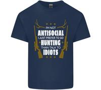 Antisocial Preferisco Andare A Caccia Uomo Cotone T-Shirt Tee Top