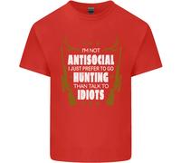 Antisocial Preferisco Andare A Caccia Uomo Cotone T-Shirt Tee Top