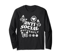 Antisociale Farfalla Fata Grunge Gorpcore Estetica Goth Maglia a Manica