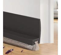 Antispifferi per Porte, Sotto Porta per Scarafaggi, Para Spifferi Sottoporta, Paraspifferi Sottoporta Blindata Autoadesiva, Salsicciotto Antispifferi e Para Spifferi, Riduce il Rumore (Nero, 100mm)