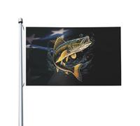 Antivento Bandiera da giardino Walleye Fish Flag Divertente Bandiera con occhielli in metallo 3x5 Ft per Feste e celebrazioni,Decorazioni percortile