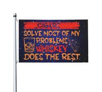 Antivento Bandiera doppia faccia Cigars Solve Most of My Problems Does The Rest Flag Doppia faccia Bandiera in poliestere 3x5 Ft per Feste e celebrazioni,dormitori