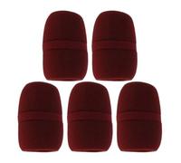 Antivento for microfono portatile in schiuma spugna | Vino rosso 5 pezzi 55 x 80 mm: KTV, sala da ballo, radiodiffusione, notizie, palcoscenico