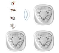 Antizanzare Ultrasuoni, 3 Pack Repellente Ultrasuoni Anti zanzare, Efficace Repellente ad Ultrasuoni Elettromagnetico, Elettrico Ultrasuoni Antizanzare per Anti Zanzare, Roditori, Ragni, Formiche