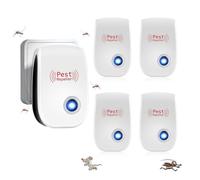 Antizanzare Ultrasuoni, Repellente Ultrasuoni per Topi, Professionale da Interno Dissuasore per Zanzare, Topi, Ratti, Scarafaggi, Cimici, Insetti, Formiche e Altri Roditori (4 Pack)