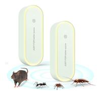 Antizanzare Ultrasuoni, Ultrasuoni per topi 2 Pack,Repellente Ultrasuoni anti Zanzare Ultrasuoni Interno Dispositivo Antizanzare anti Zanzare Topi Insetti Ratti Scarafaggi Ragni