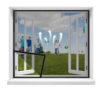Antizanzare Zanzariera Fissa 85x120cm Zanzariera universale per porta finestre balcone terrazzo - tenda anti insetti e zanzare Nero