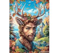 Antler Man Puzzle 1000 Pezzi Per Adulti Coppie Animals And Plants Cartone Spesso Resistente Per Serate in Casa Insieme Con Poster Incluso Regalo Di Anniversario Qualità 1000 PCS