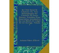 Antoine Fabre D'Olivet De L'état Social De L'homme (Copertina rigida)