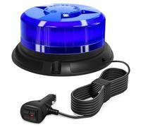 AnTom Lampeggiante Blu, LED 12V-24V 9 Modalità Luce Stroboscopica Impermeabile con Base Magnetica e Cavo 3m per Auto, Camion, Trattore