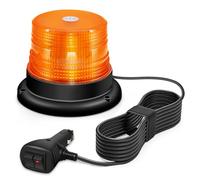 AnTom Luce LED stroboscopica lampeggiante, 12V-24V LED Giallo Avvertimento luci lampeggianti con cavo magnetico e cavo da 16 piedi per veicoli Carrelli elevatori per trattori golf UTV…