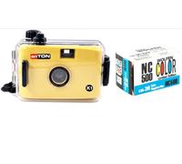 Anton K1 - Fotocamera con corpo subacqueo + pellicola a colori Wolfen