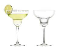 Anton Studio Designs Bicchieri Margarita Fatti a Mano Impero Perfetti per Margarita, Daiquiri, Pina Copale o Dessert - 400 ml - Trasparente - Set di 2 Eleganti Bicchieri da Cocktail