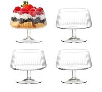 Anton Studio Designs Empire - Set di 4 eleganti piatti da portata realizzati a mano, 11 cm, ideali per dessert, insalate e semifreddi, trasparenti