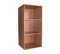 AntonaShop 3 ripiani Libreria Colorata Componibile Modulare Legno MDF Laminato Mobile Scaffale (Ciliegio)