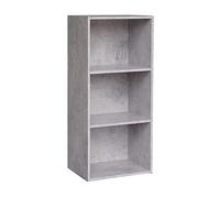AntonaShop Libreria Colorata Componibile Modulare Legno MDF Laminato Mobile Scaffale (Cemento)