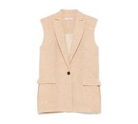 Antonelli Firenze - Gilet in Lino Beige con Chiusura a Bottoni - -Jackets -Donna -Marrone -M