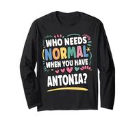 Antonia Personalized Name Funny Cute Custom Antonia Name Maglia a Manica