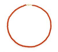 Antonino De Simone Collana con sfere in corallo rosso del Mediterraneo da mm 4,5 e argento 925 (argento dorato, 46 cm)