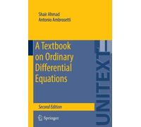 Antonio Ambrosetti Shair A A Textbook on Ordinary Differential Equat (Tascabile)