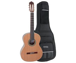 Antonio Calida gc201s 4/4 chitarra da concerto Set (Massive soffitto in cedro, fondo e fasce in Sapele Canadese, con valigetta leggera Thermo) satinato.