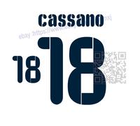 Antonio Cassano 08/10 Italy Away Jersey Name Set EURO 2008 Navy